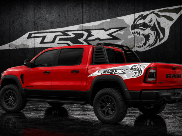 Muscle Series Ram TRX T-Rex Ex Design Decal - Free Mockup